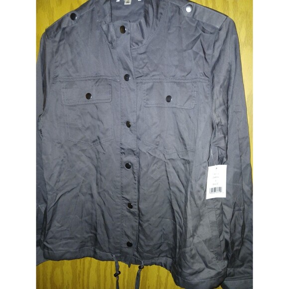 Daily Thread Charcoal Jacket Womens Size Large Viscose NWT Snap Buttons Zippered - Picture 16 of 16